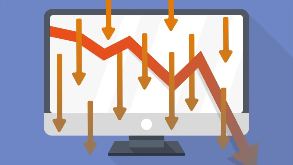 Organik trafik düşüşünü gösteren SEO analiz ekranı