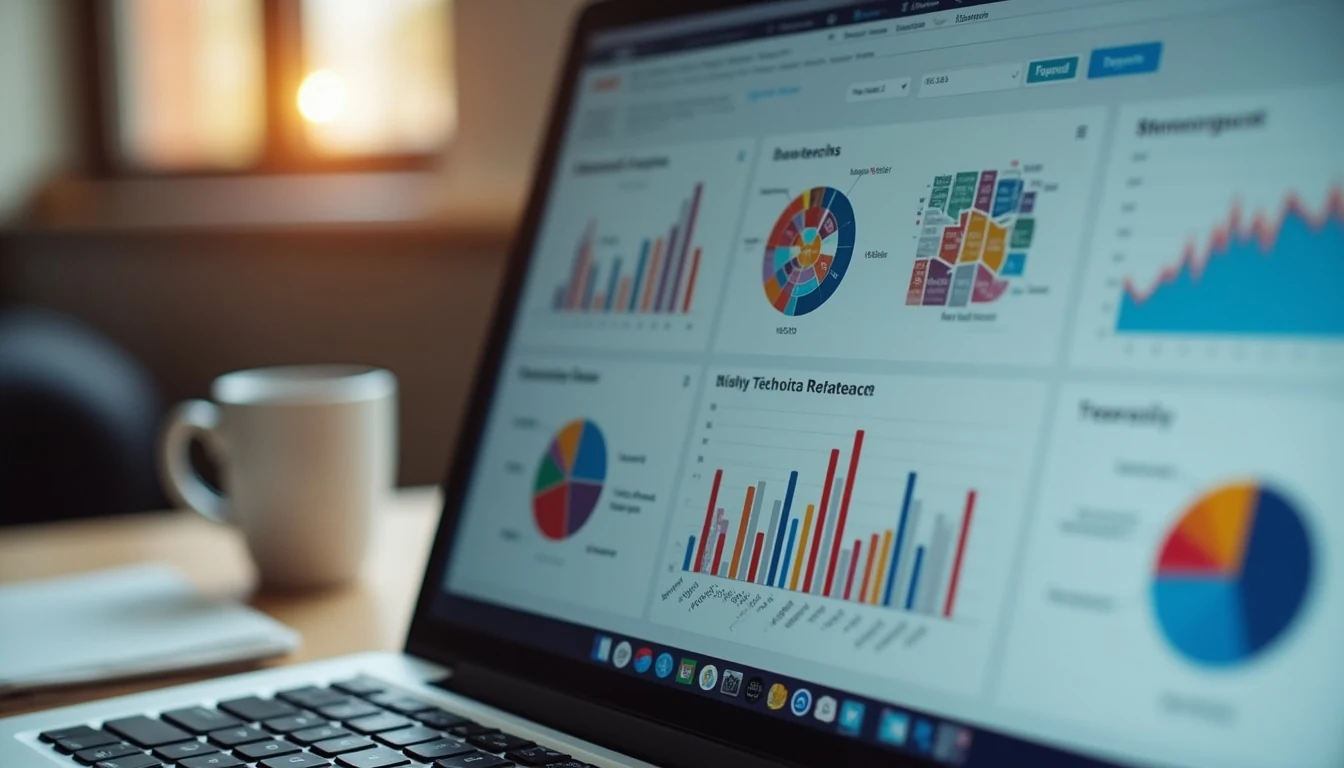 SEO anahtar kelime araştırması verileri ve analitik grafikler